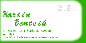 martin bentsik business card